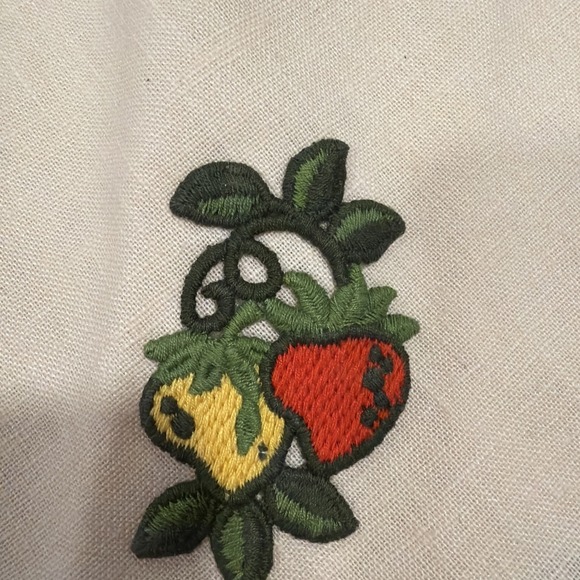 Other - Vintage Sears Strawberry Applique Fabric Napkins Set of 4 17"x17"